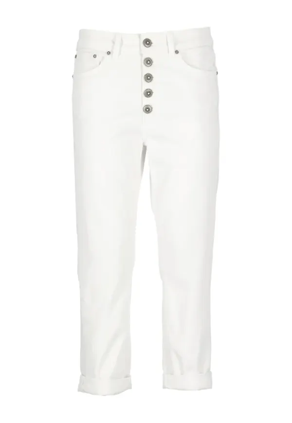 Dondup Cropped Jeans Vit, Dam