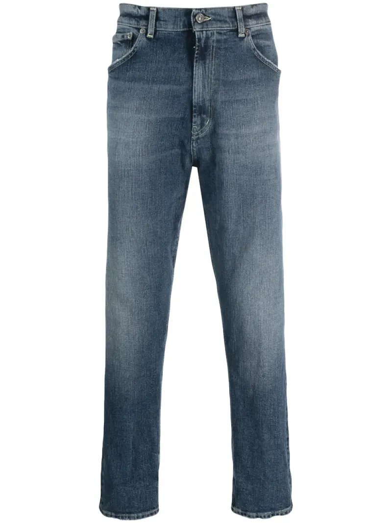 DONDUP straight-jeans med logotypmärke - Blå