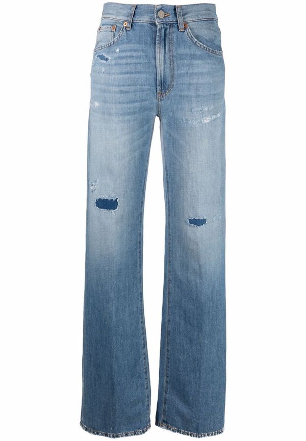 DONDUP wide leg-jeans med slitning - Blå