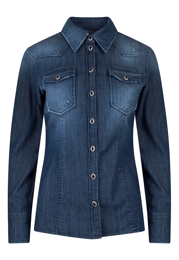 Dondup Women Clothing Shirts Blå, Dam