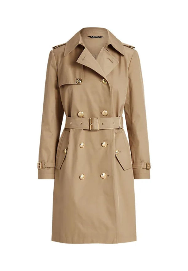 Double-breasted Cotton-blend Trench Coat
