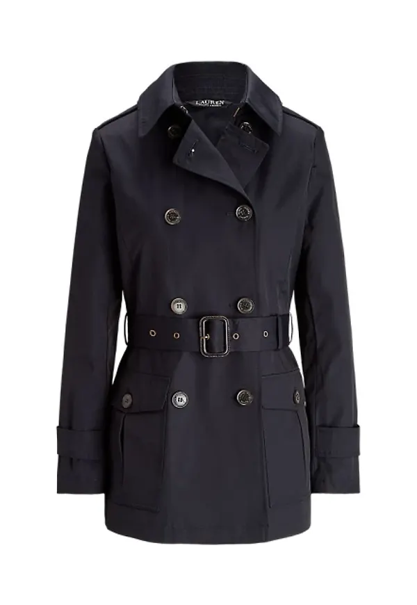 Double-breasted Cotton-blend Trench Coat