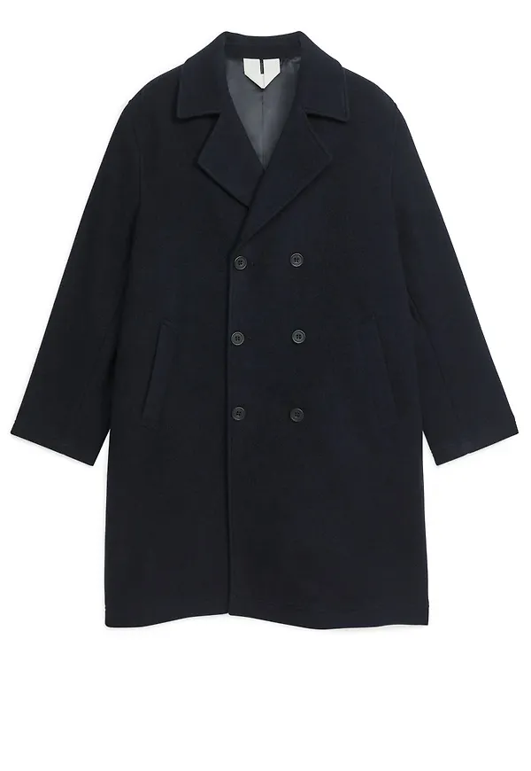 Double-Breasted Overcoat - Blue