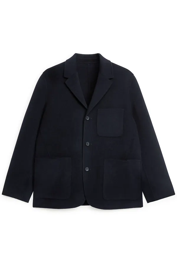 Double-Face Wool Blazer - Blue