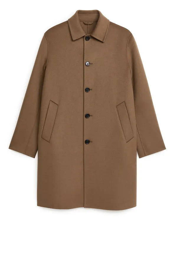 Double-Face Wool Blend Coat - Beige