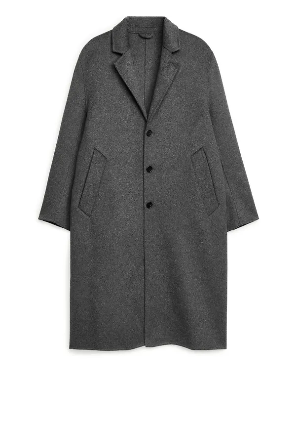 Double-Face Wool Coat - Grey