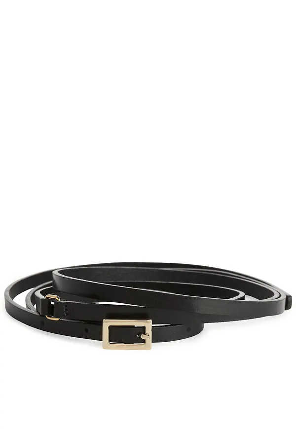 Double-Wrapped Waist Belt - Black