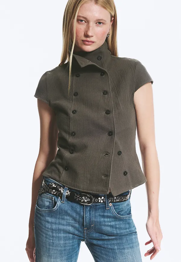 Double Breasted Cotton Top