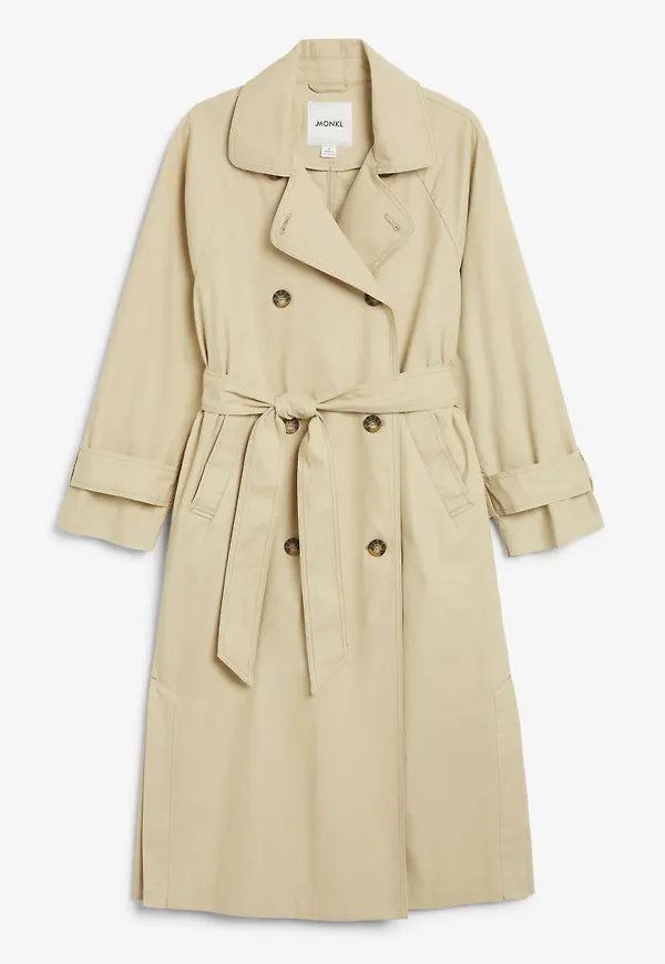 Double breasted front trench coat - Beige