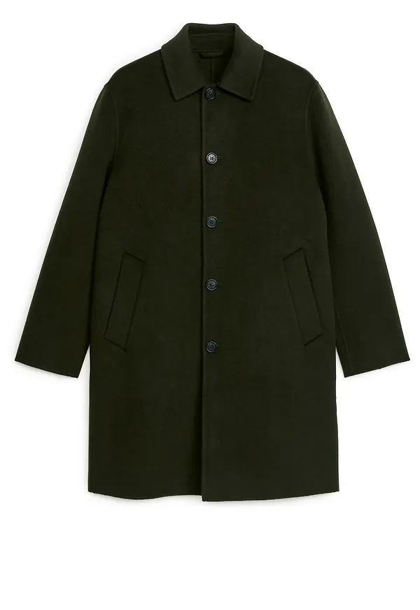 Double-Face Wool Blend Coat - Green