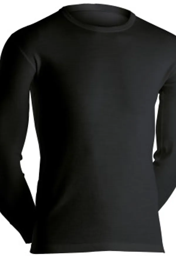 Dovre Long Sleeve Wool Crew Neck Svart merinoull 3XL Herr
