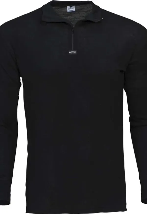 Dovre Ull Långärmad T-shirt Med Zip