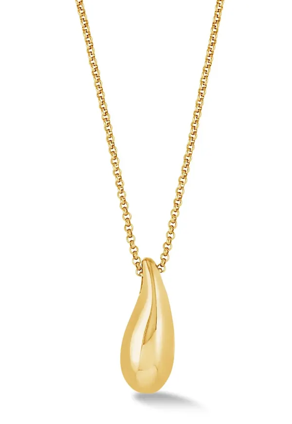 DOWER AND HALL Lucky Teardrop halsband - Guldfärgad