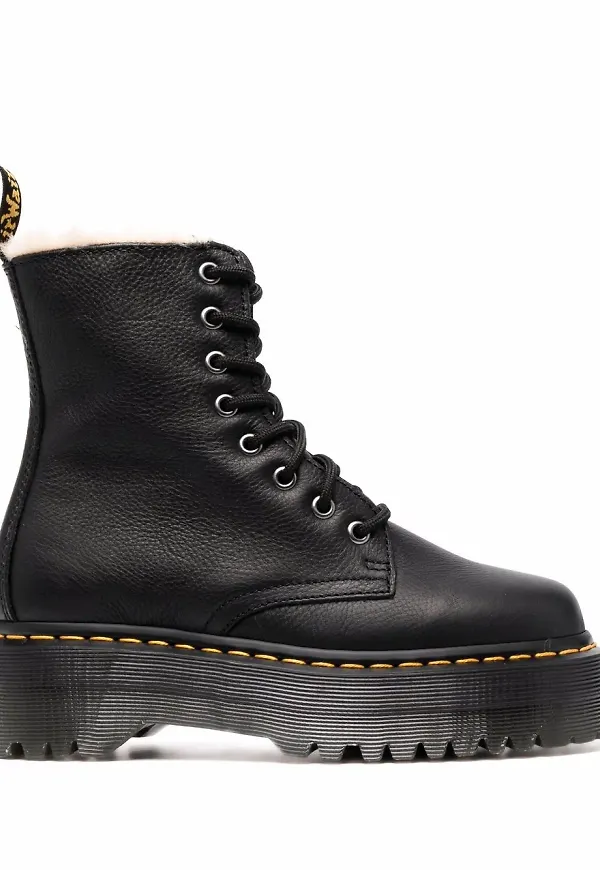 Dr. Martens Jadon militärkängor med platåsula - Svart