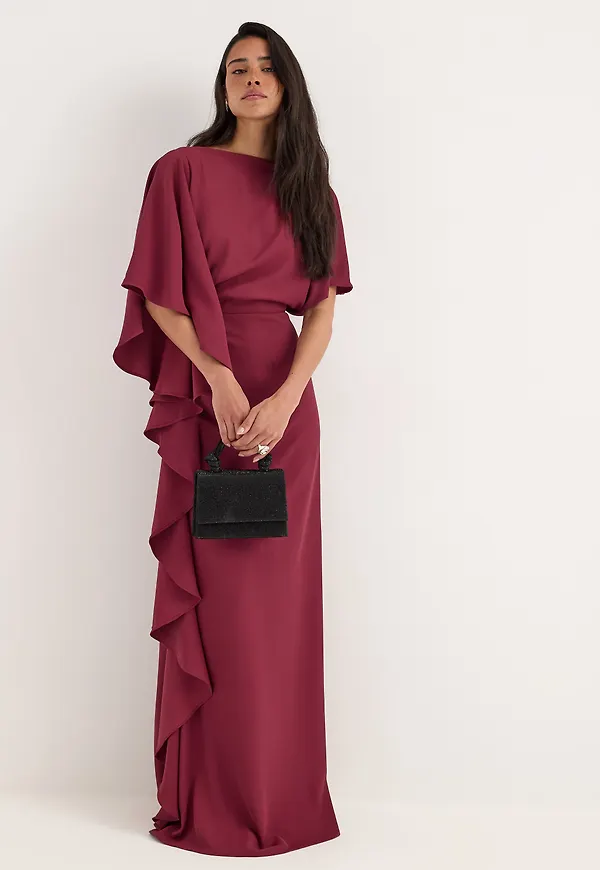 Draped Flounce Gown