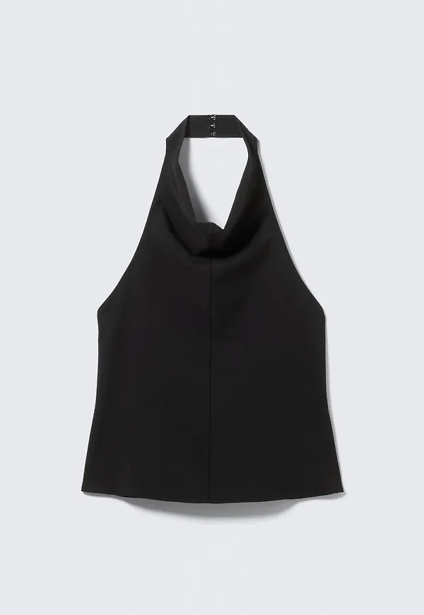 Draped Halter Cowl-Neck Top