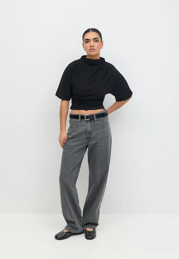 Gina Tricot - Drapy top - toppar - Svart - XS - Dam