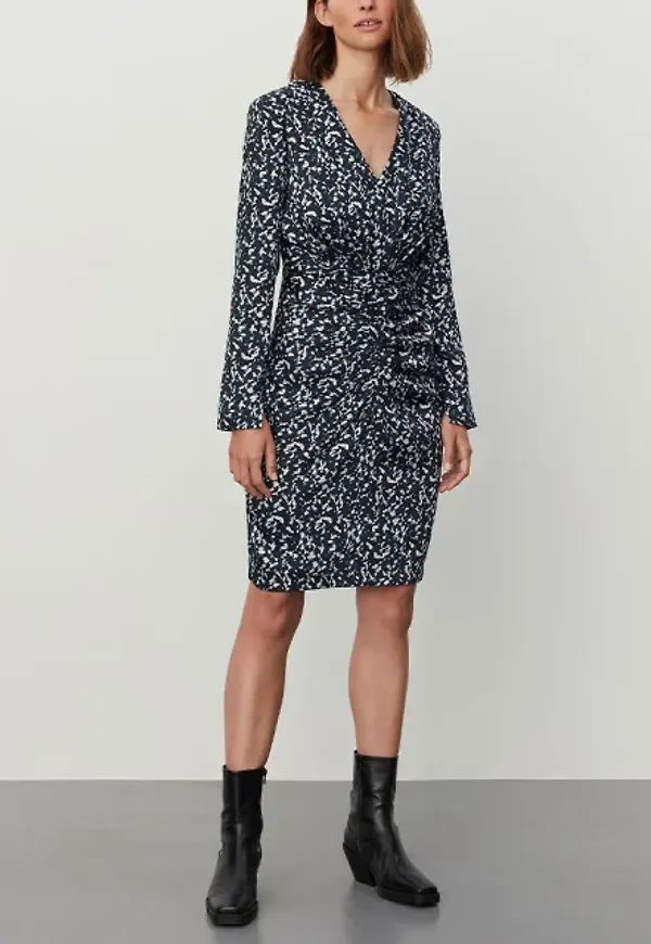 Drapy Twill Print Dress