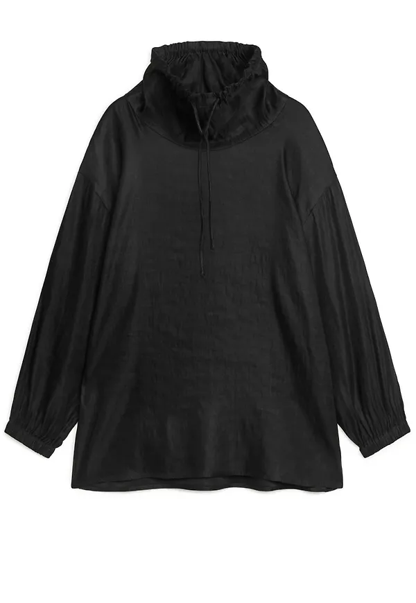 Drawstring Blouse - Black