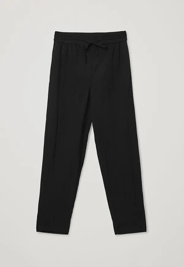 DRAWSTRING SEERSUCKER TROUSERS