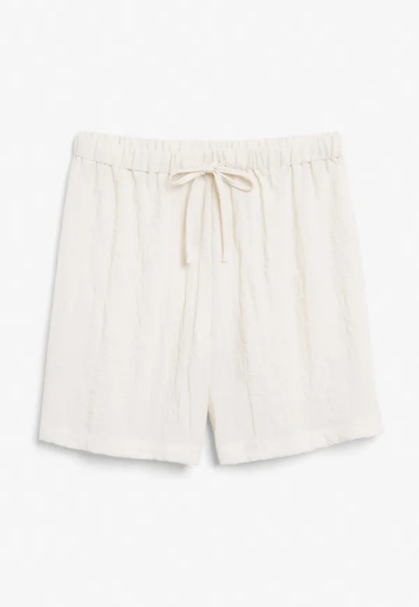 Drawstring waist shorts - Beige