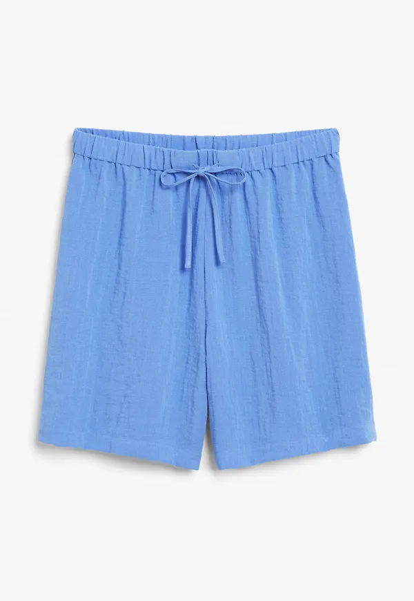 Drawstring waist shorts - Blue