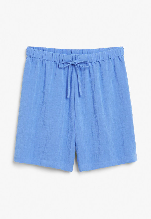 Drawstring waist shorts - Blue
