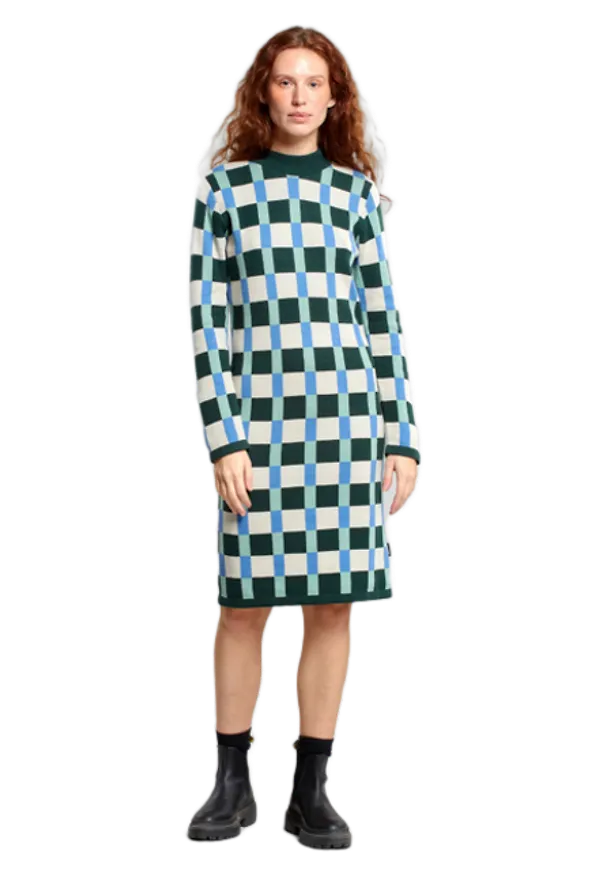 Dress Lo Retro Check Dark Green
