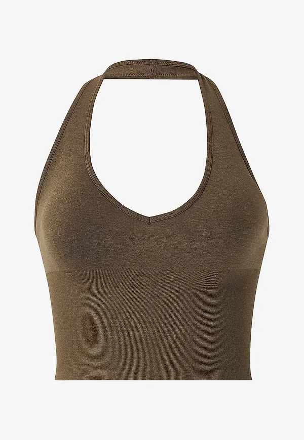 Drop Of Mindfulness - Träningslinne Seamless Delight Halterneck Top - Brun