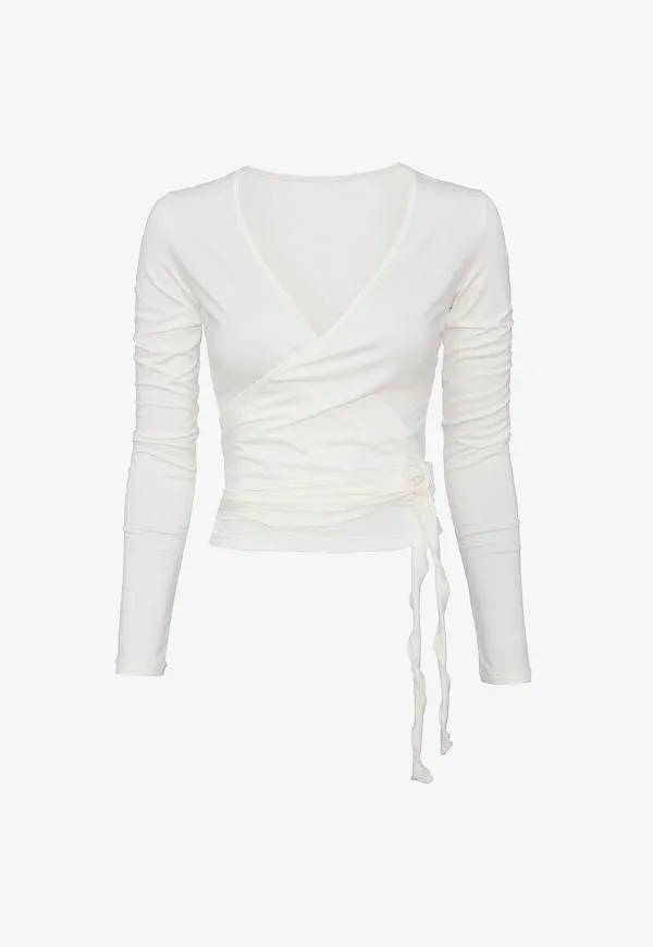 Drop Of Mindfulness - Träningstopp Balett Wrap - Vit