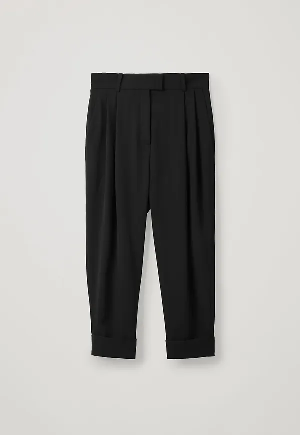 DROPPED CROTCH TROUSERS WITH PLEATS