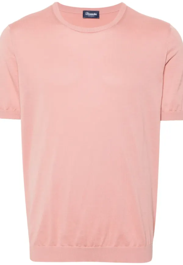 Drumohr finstickad t-shirt - Rosa