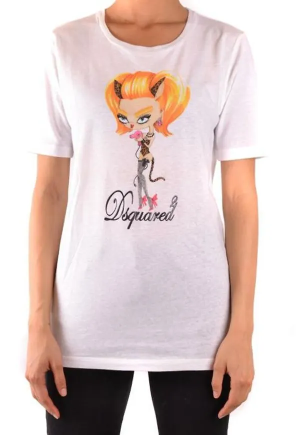 Dsquared2 - T-shirts - Vit - Dam - Storlek: L,M