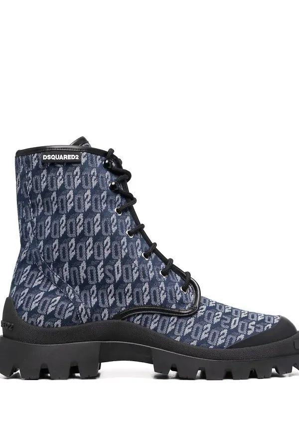 Dsquared2 ankelboots med monogram - Blå