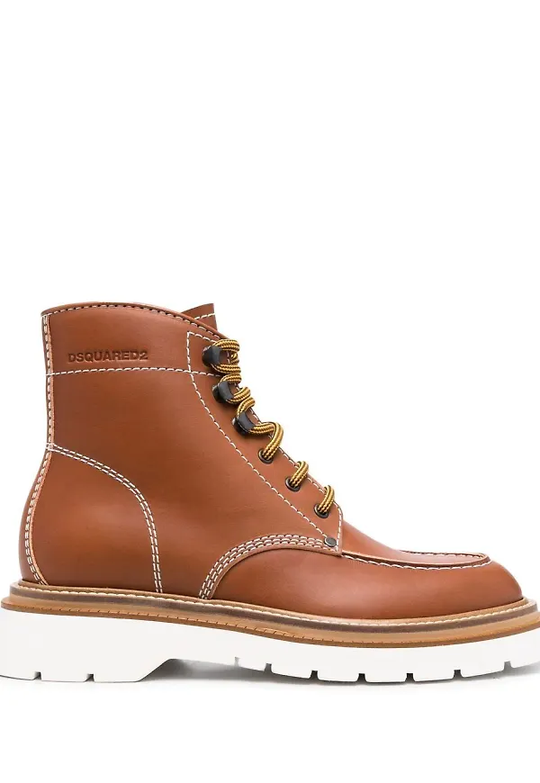 Dsquared2 ankelboots med snörning - Brun