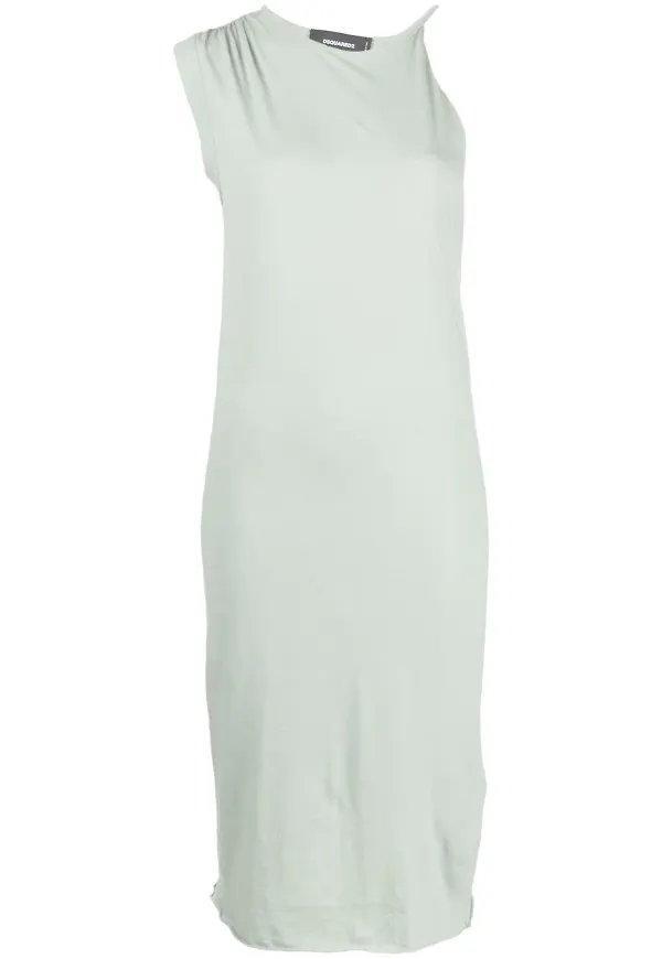 Dsquared2 asymmetrisk midiklänning i stretch - Grön