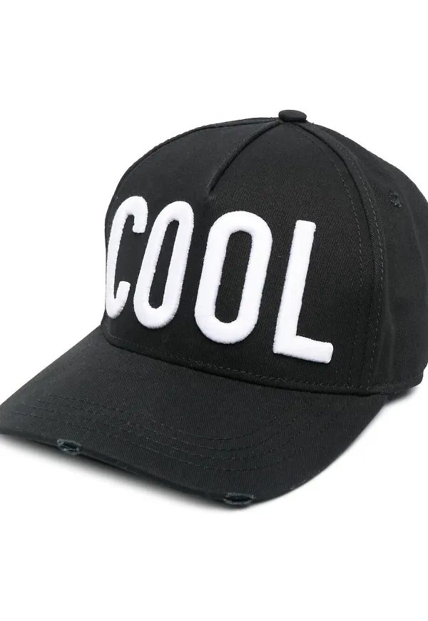 Dsquared2 basebollkeps med broderad slogan - Svart