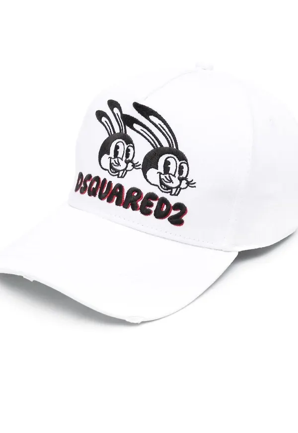Dsquared2 basebollkeps med brodyr - Vit