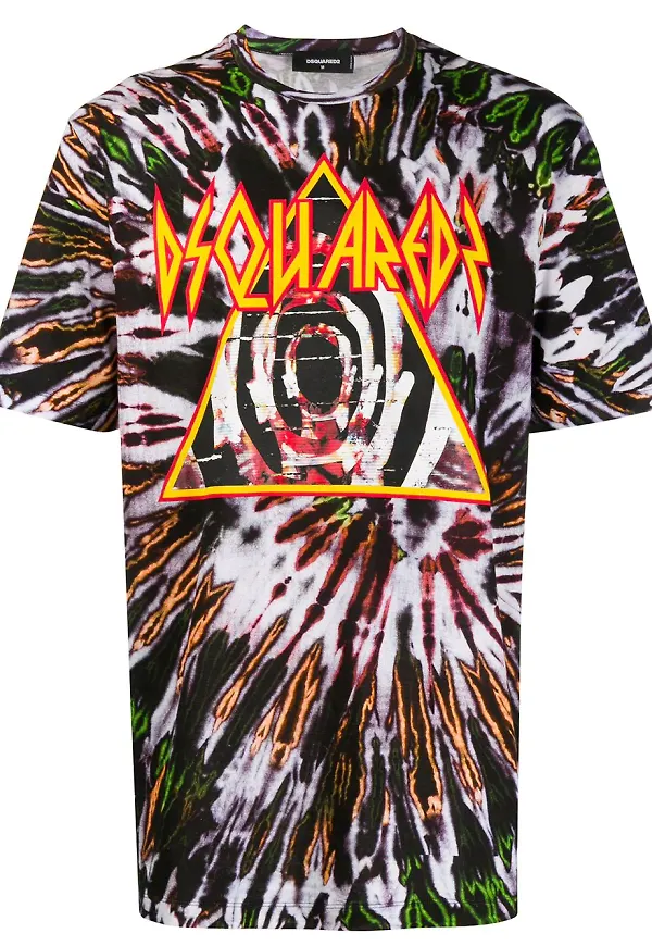Dsquared2 batikfärgad t-shirt - Svart