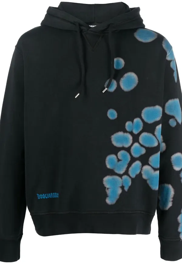 Dsquared2 batikmönstrad hoodie - Svart