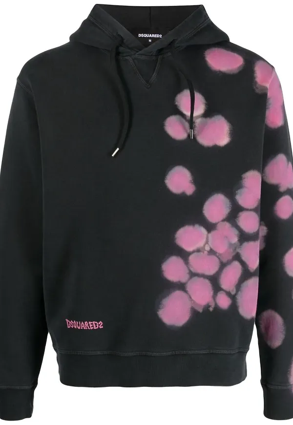 Dsquared2 batikmönstrad hoodie - Svart