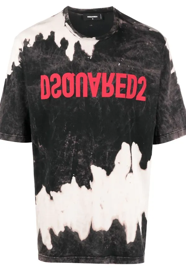 Dsquared2 batikmönstrad t-shirt - Svart