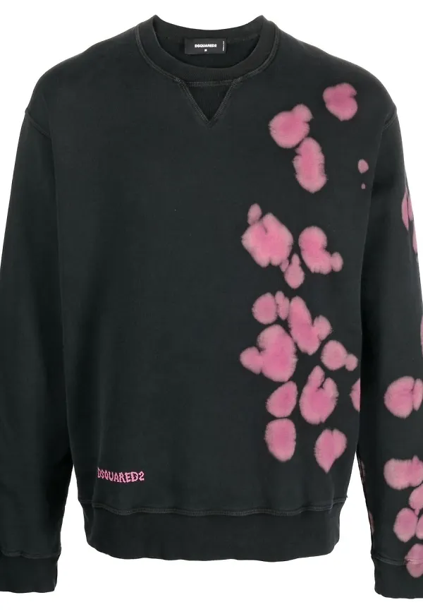 Dsquared2 batikmönstrad tröja med tryck - Svart