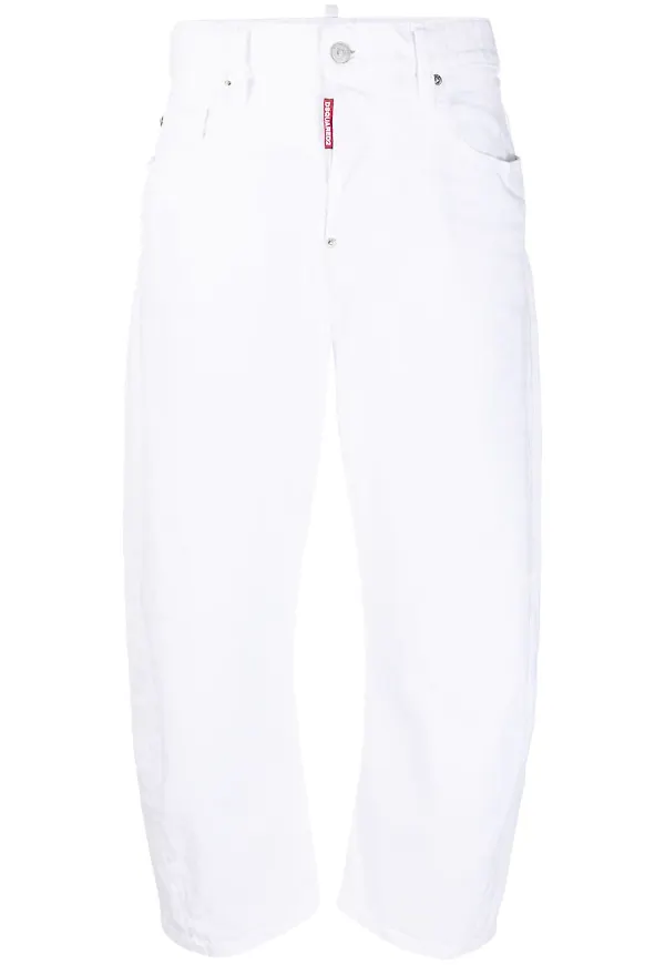 Dsquared2 beskurna jeans - Vit