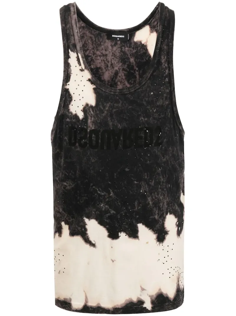 Dsquared2 blekt linne med logotyp - Svart