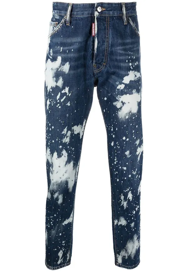 Dsquared2 blekta avsmalnande jeans - Blå
