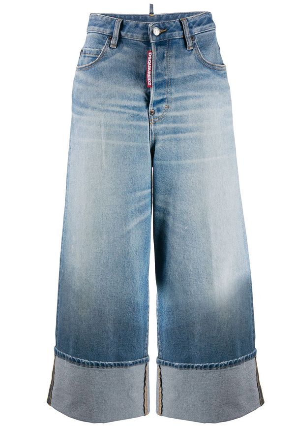Dsquared2 blekta jeans med vida ben - Blå