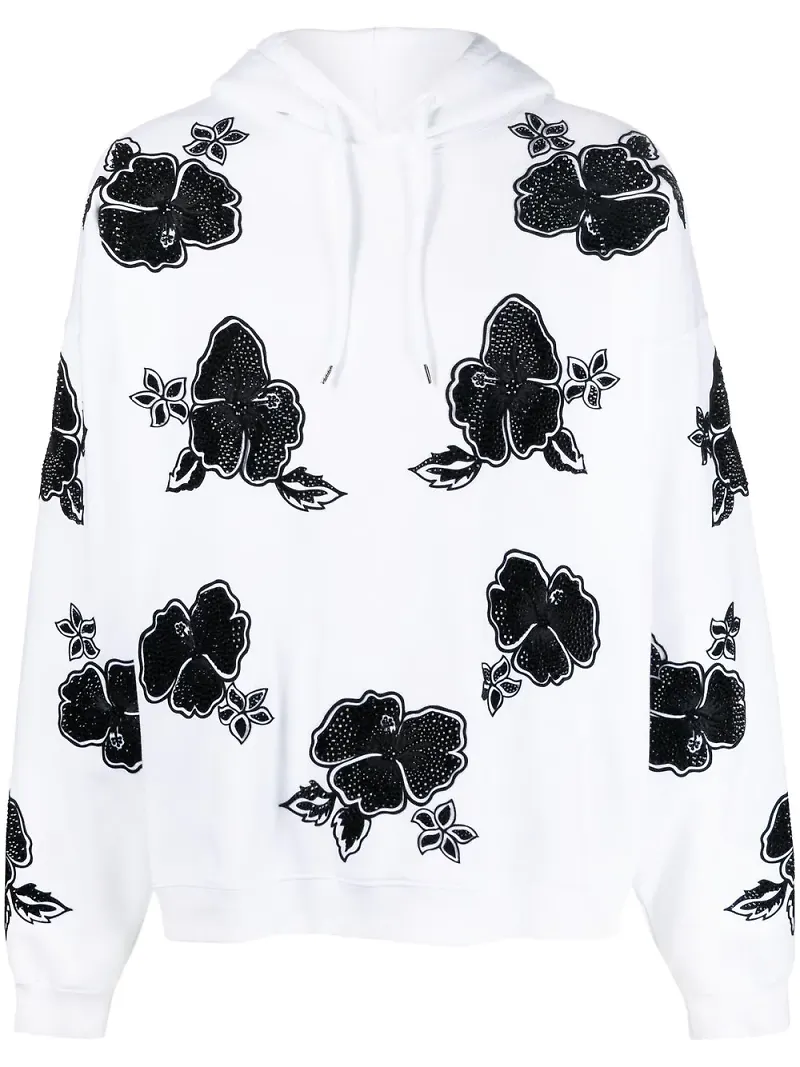 Dsquared2 blommig hoodie - Vit