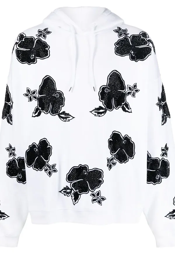 Dsquared2 blommig hoodie - Vit