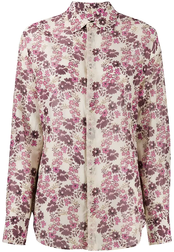 Dsquared2 blommig skjorta - Lila